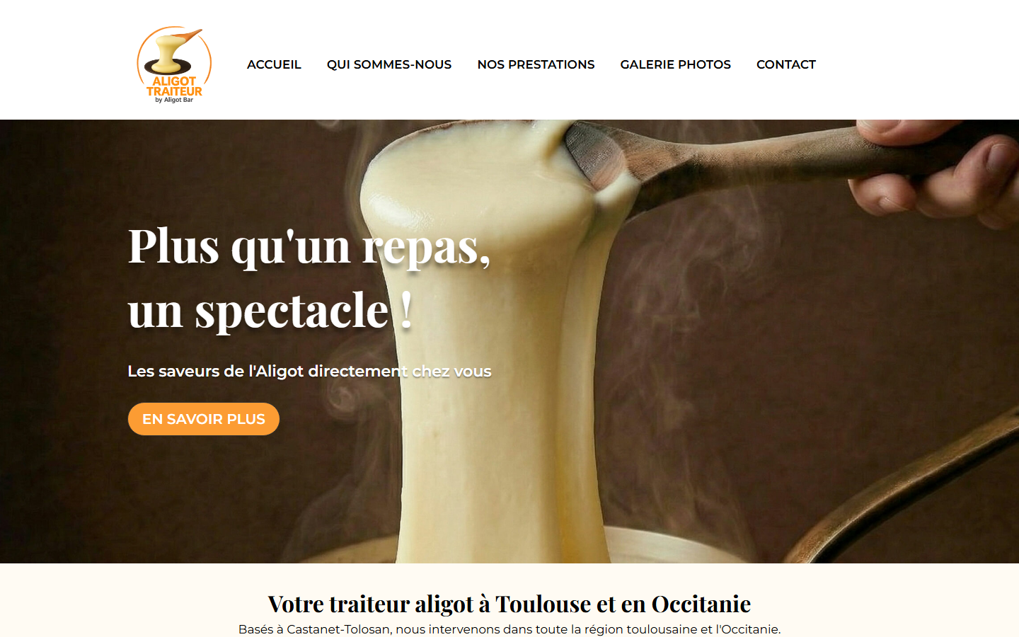 Capture du site officiel de ALIGOT TRAITEUR