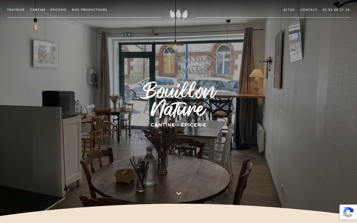 Capture du site officiel de Bouillon Nature - Restaurant et Traiteur
