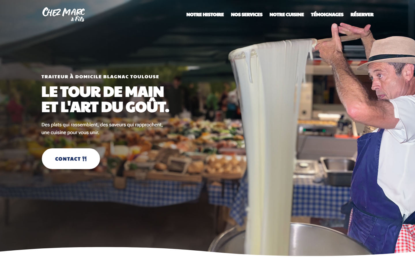 Capture du site officiel de Chez Marc et Fils