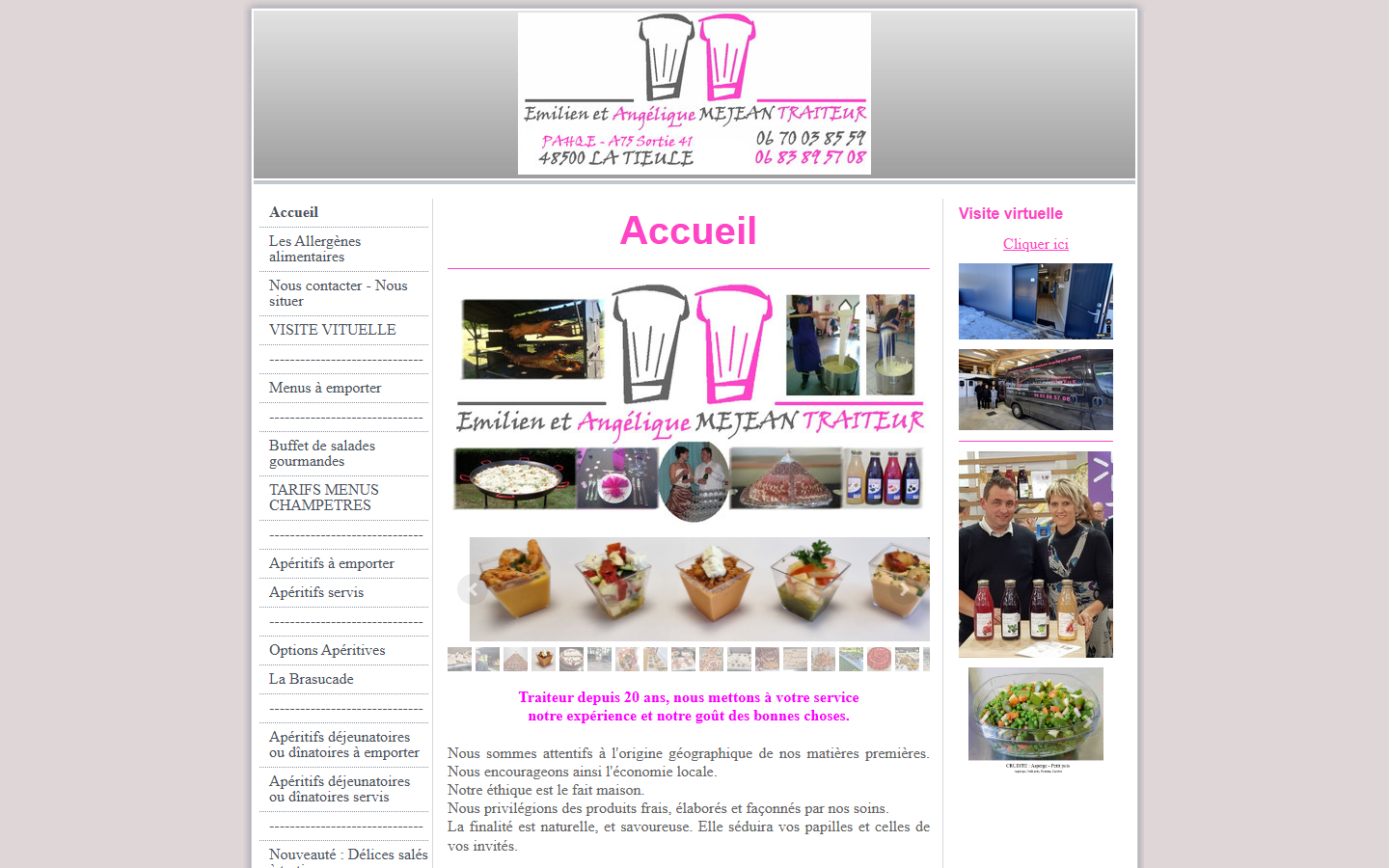 Capture du site officiel de Emilien Et Angélique MEJEAN TRAITEUR