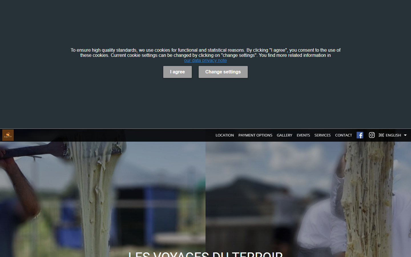 Capture du site officiel de Les Voyages du Terroir