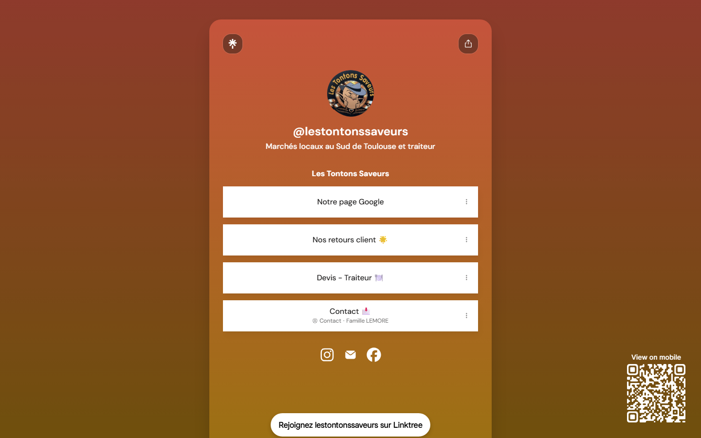 Capture du site officiel de Les Tontons Saveurs