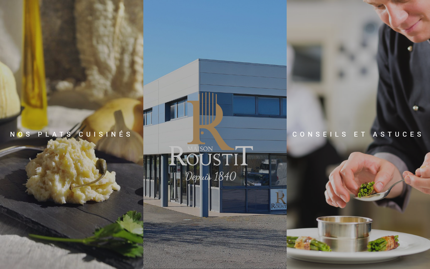 Capture du site officiel de Maison Roustit SAS