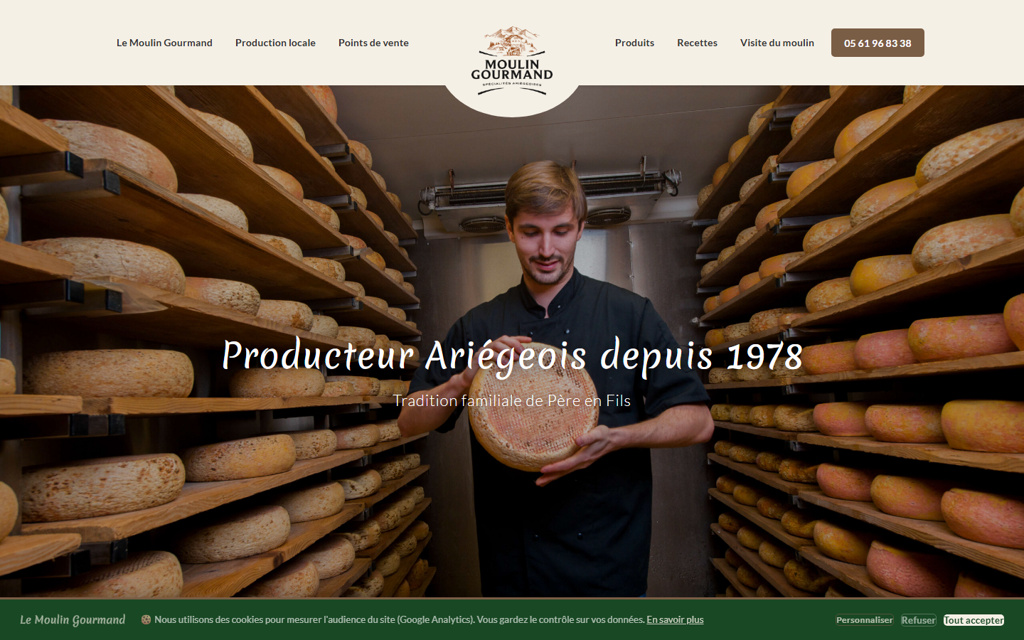 Capture du site officiel de Le Moulin Gourmand