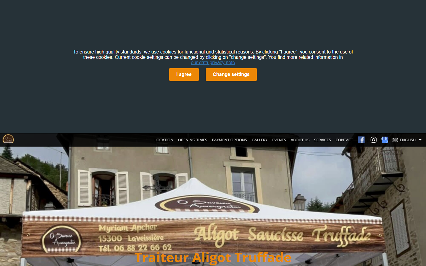 Capture du site officiel de O Saveurs Auvergnates - Traiteur Truffade Aligot