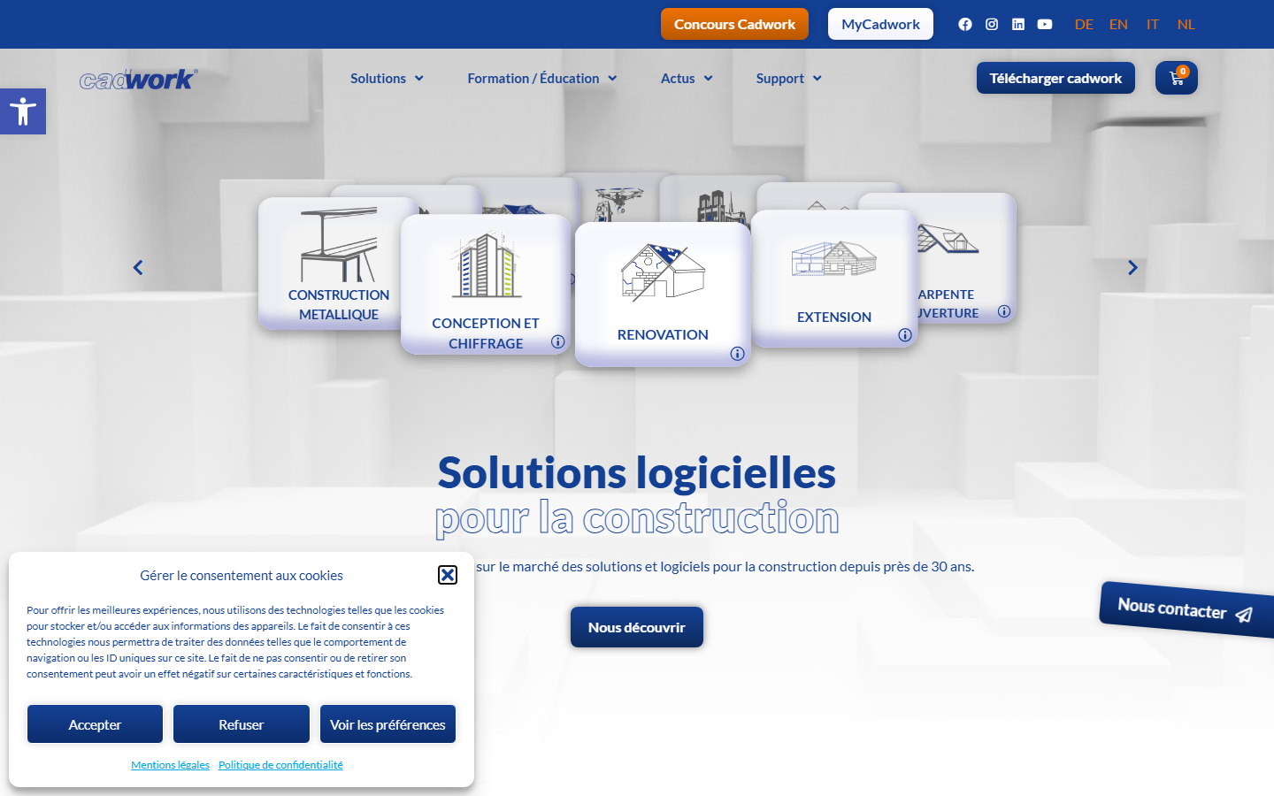 Aperçu du site de CADWORK FRANCE