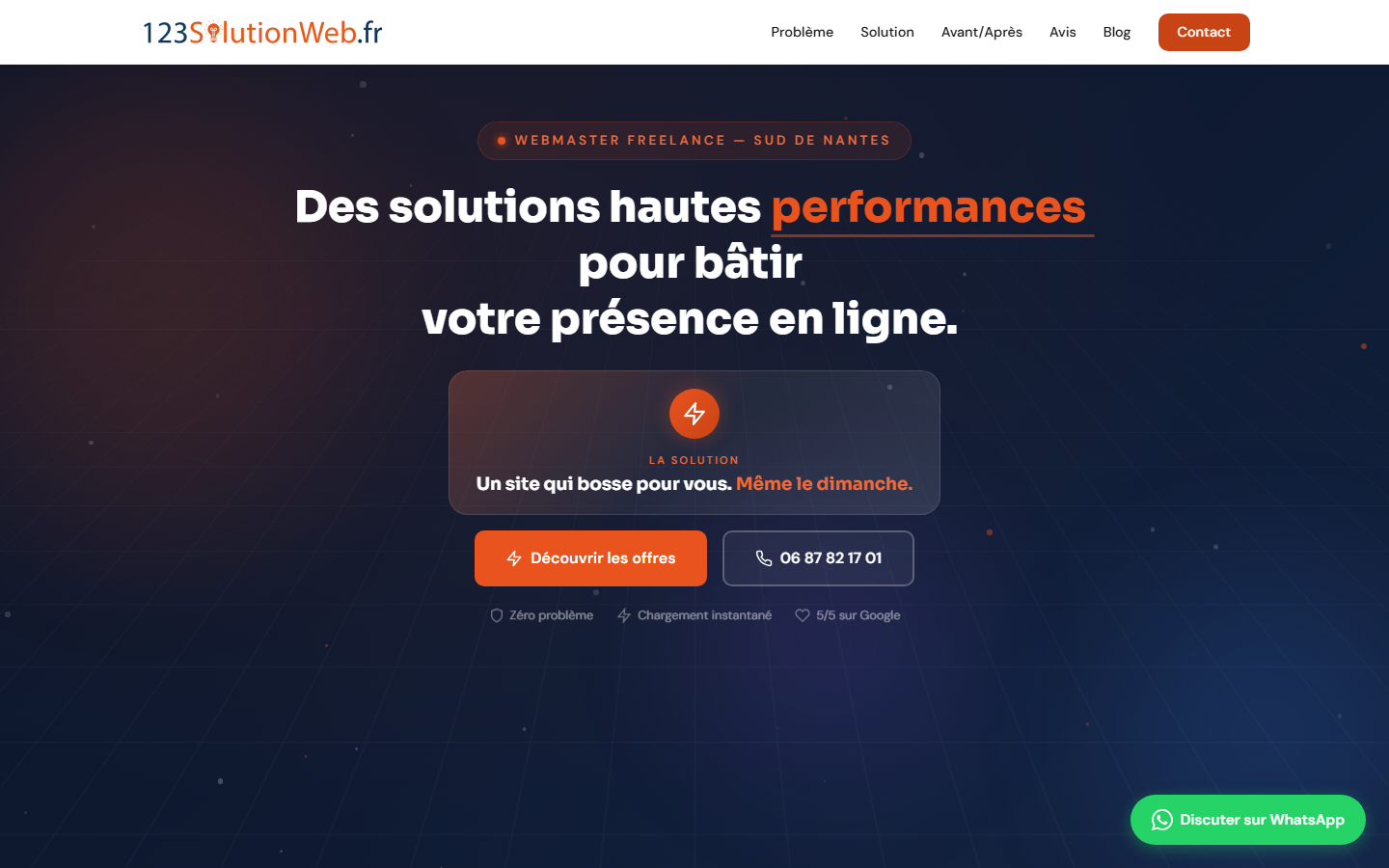 Aperçu du site de 123SolutionWeb