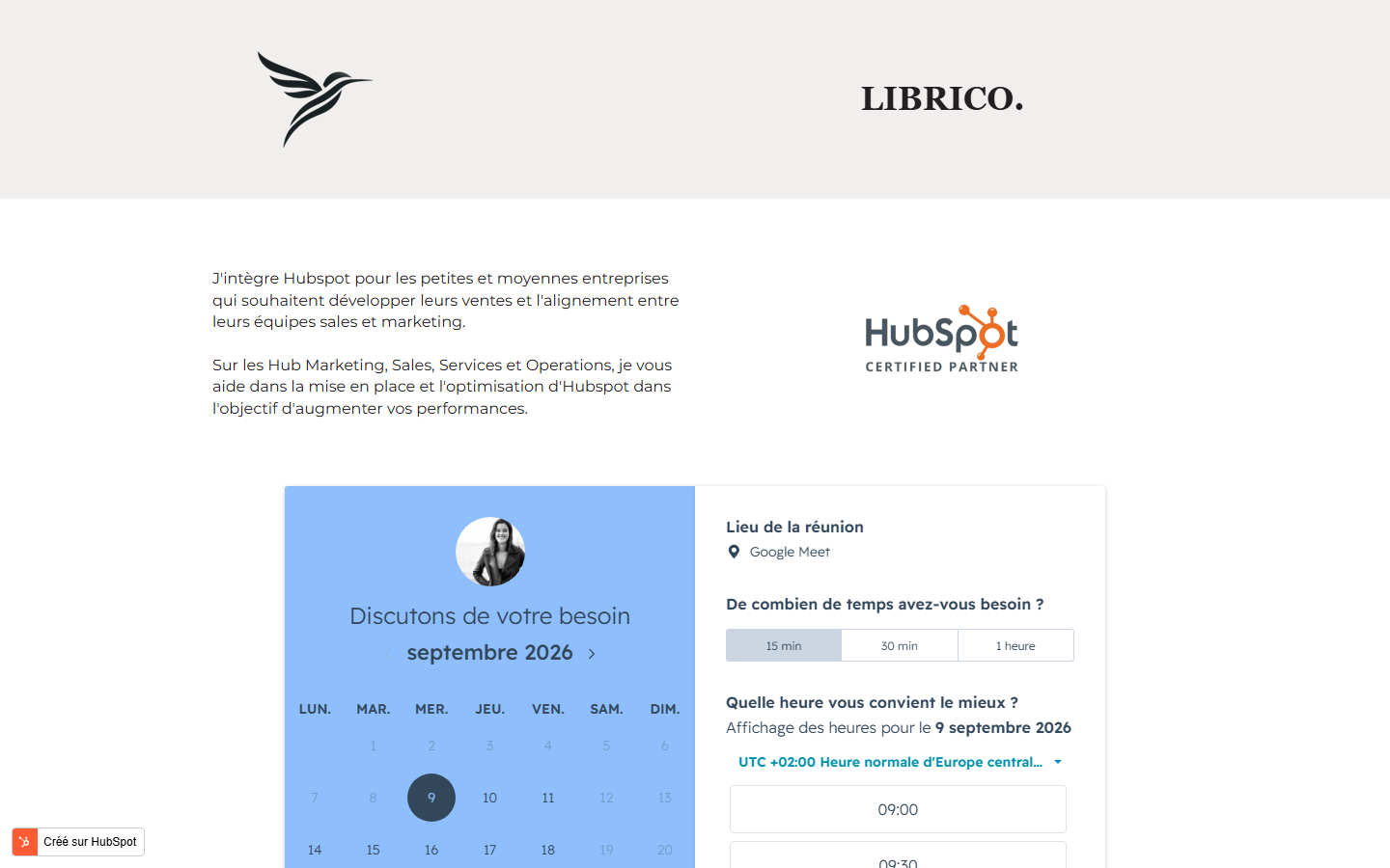Aperçu du site de LIBRICO