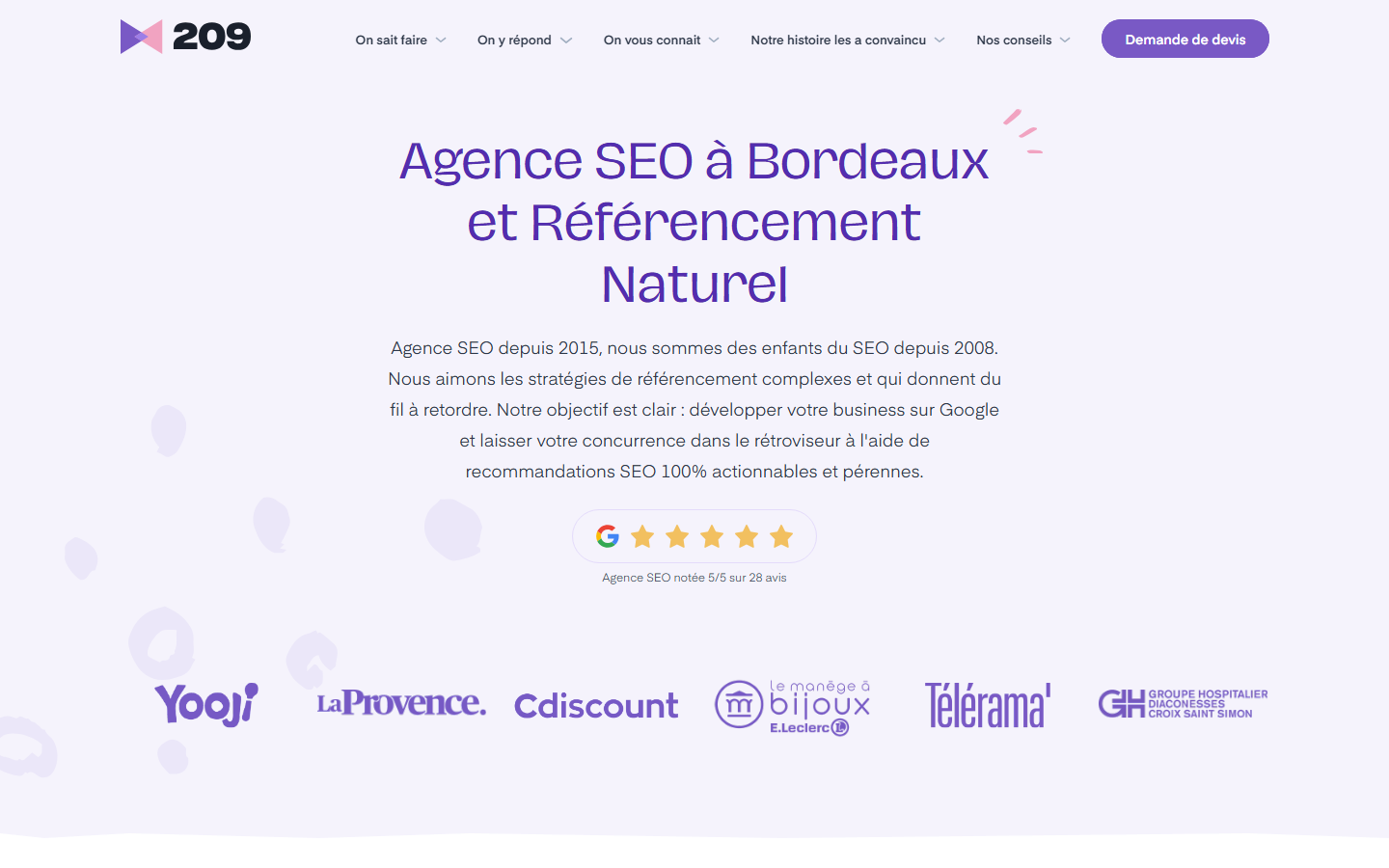 Aperçu du site de 209 AGENCY