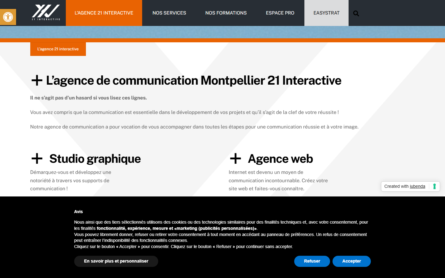 Aperçu du site de 21 Interactive