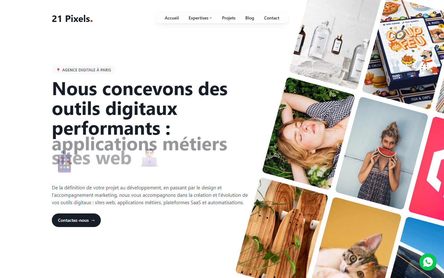 Aperçu du site de 21 PIXELS