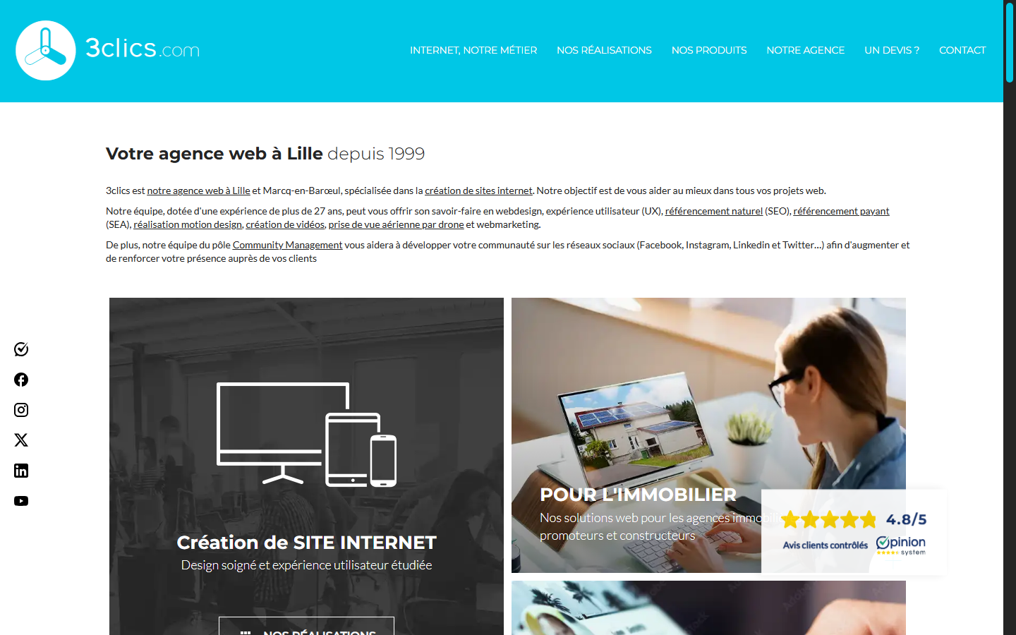 Aperçu du site de 3CLICS