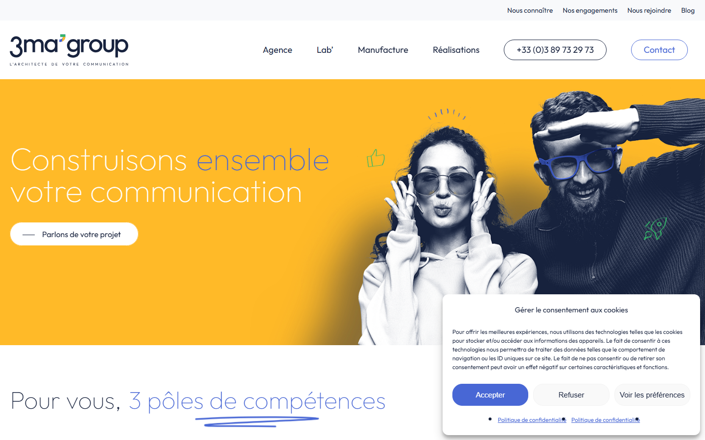 Aperçu du site de 3ma group