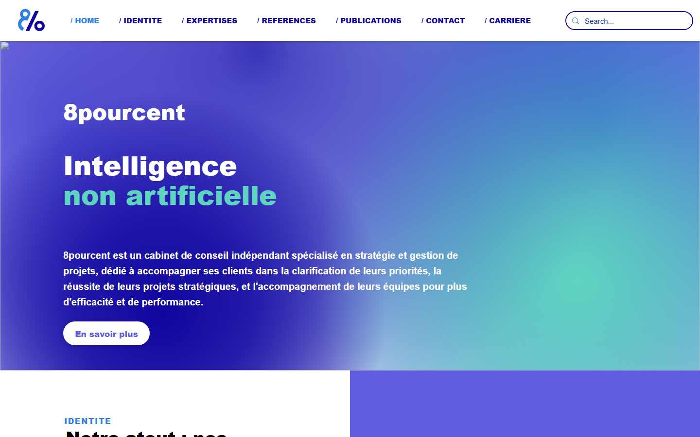 Aperçu du site de 8POURCENT