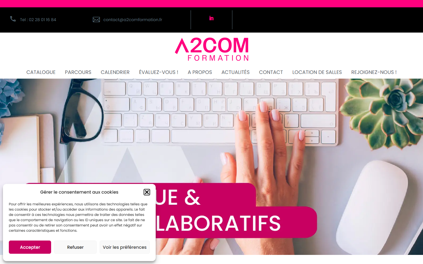 Aperçu du site de A2com Formation