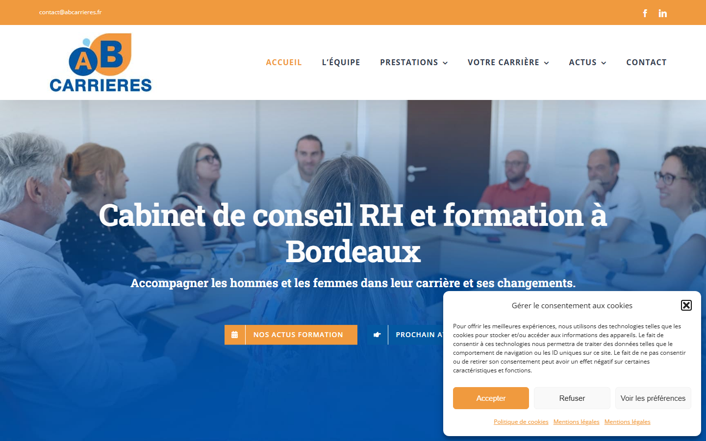 Aperçu du site de AB CARRIERES