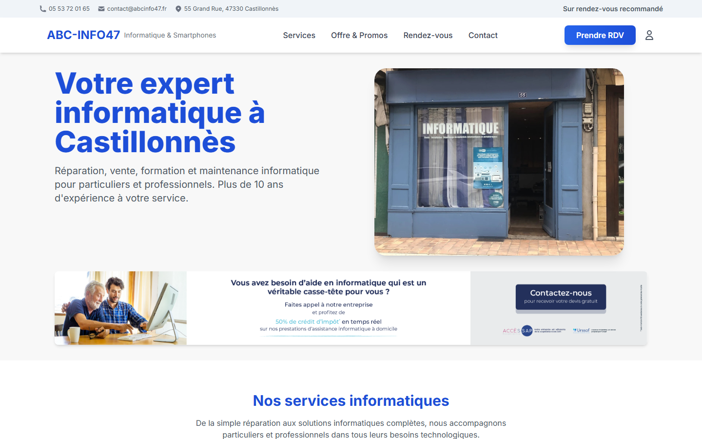 Aperçu du site de Abcinfo47