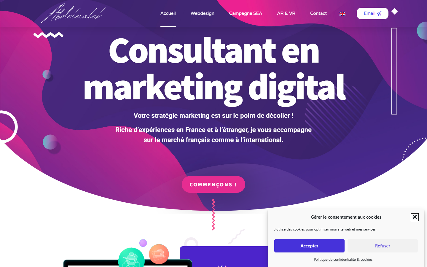 Aperçu du site de Abdelmalek.fr