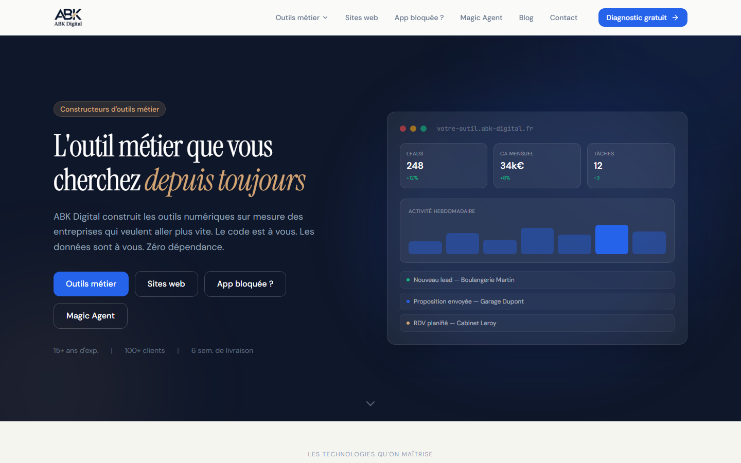 Aperçu du site de ABK Agence Digitale