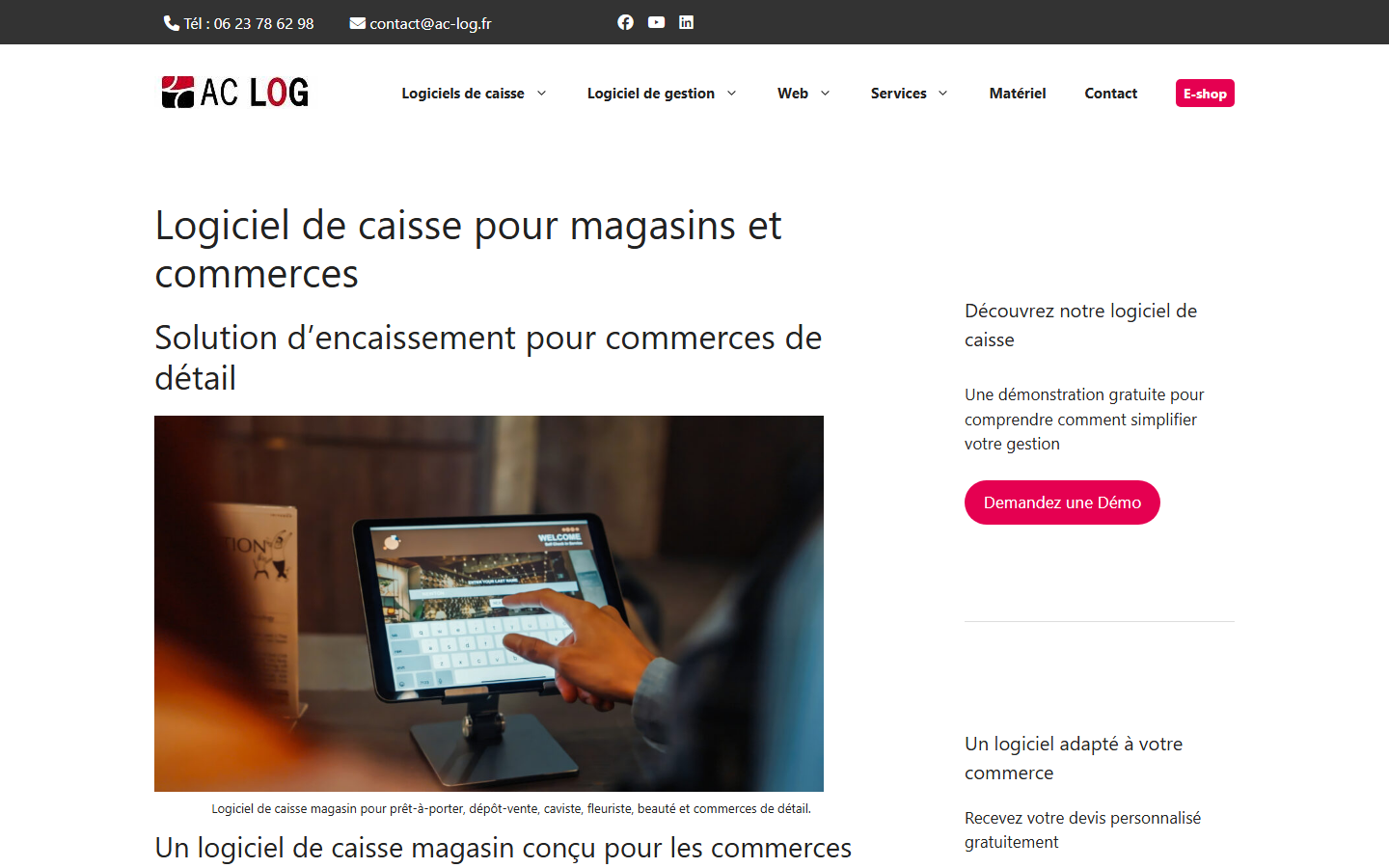 Aperçu du site de AC LOG