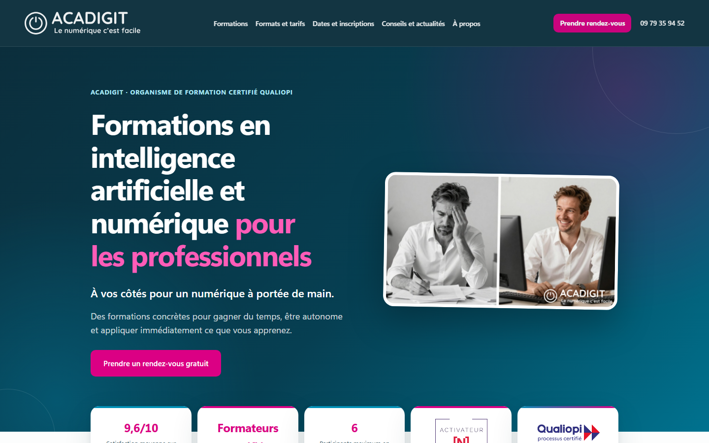 Aperçu du site de Acadigit
