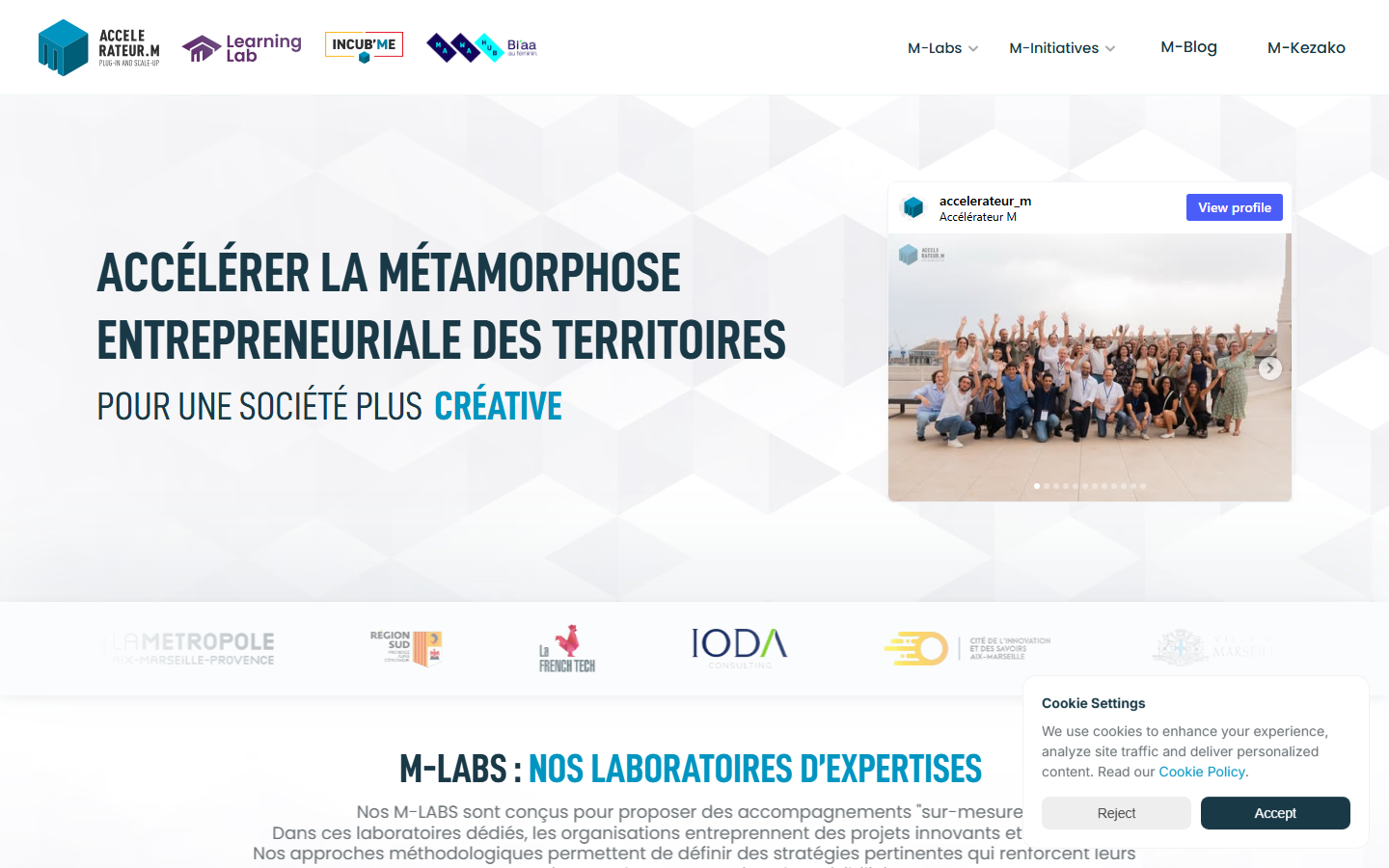 Aperçu du site de Accélérateur M