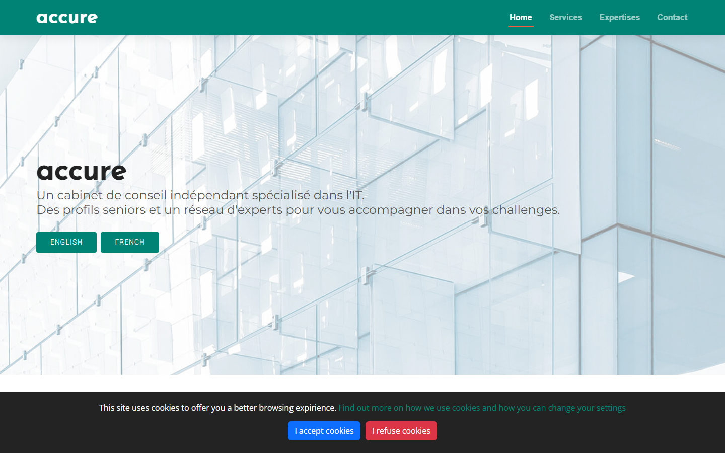 Aperçu du site de Accure IT