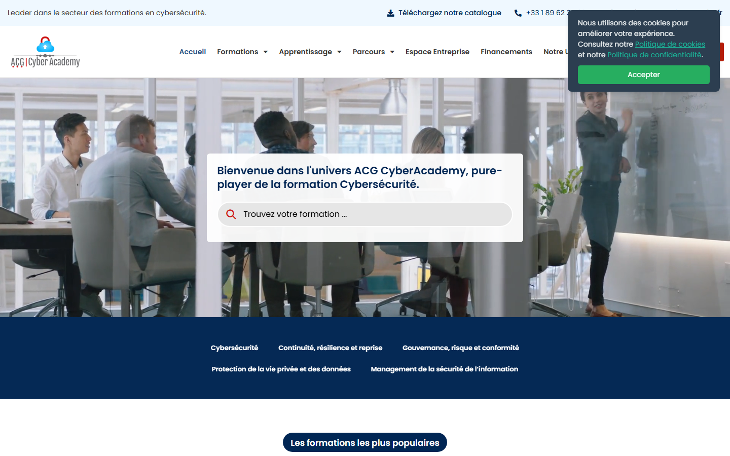 Aperçu du site de ACG CYBERSECURITY