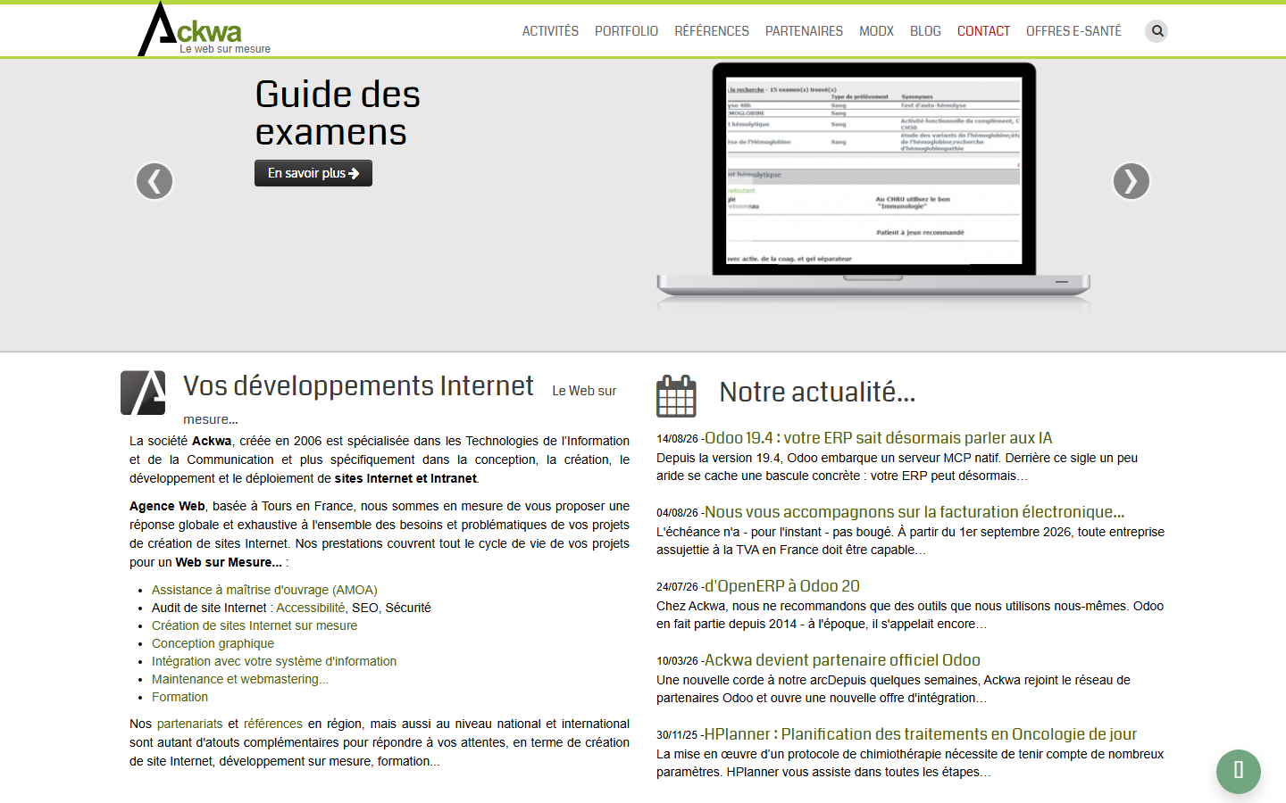 Aperçu du site de ACKWA