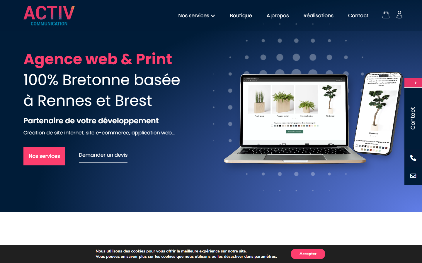 Aperçu du site de ACTIV communication