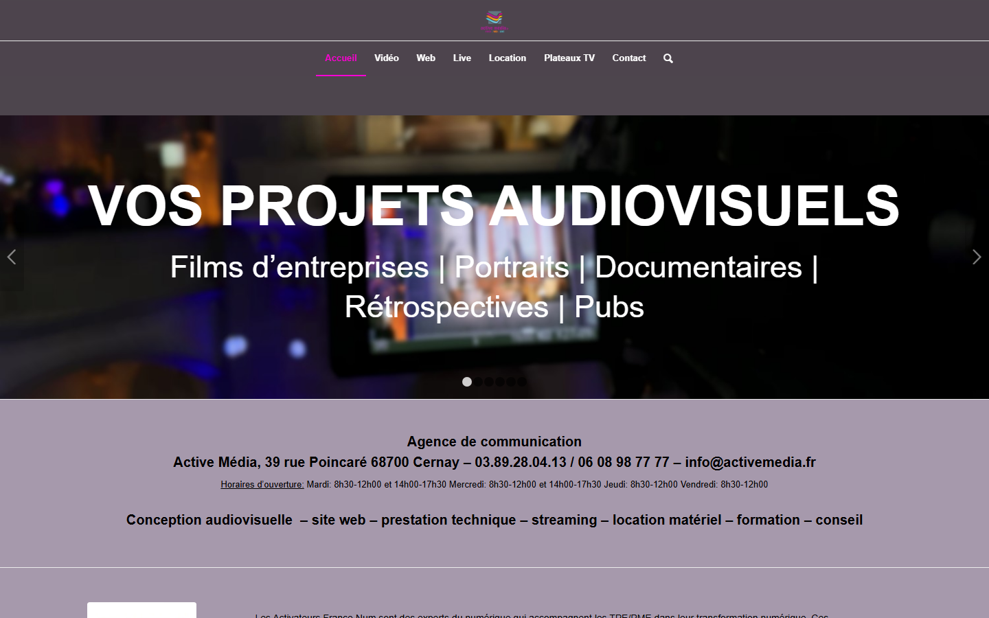 Aperçu du site de ACTIVE MEDIA