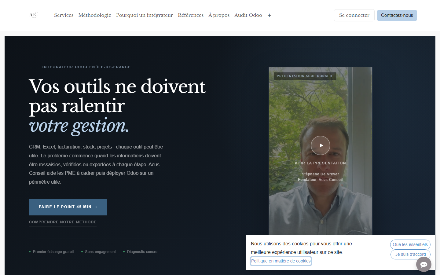 Aperçu du site de Acus Conseil