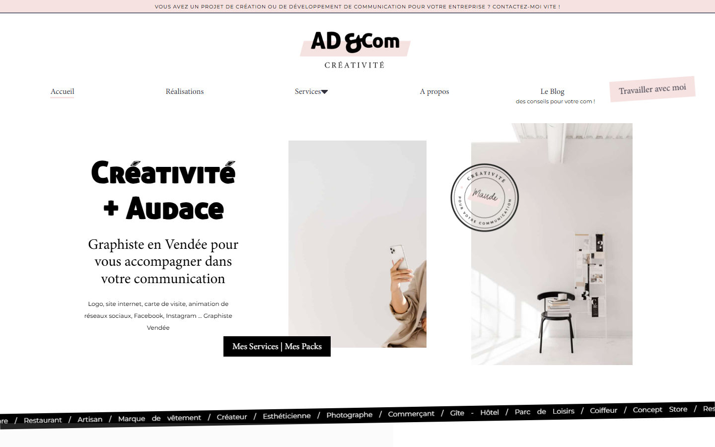 Aperçu du site de AD & COM
