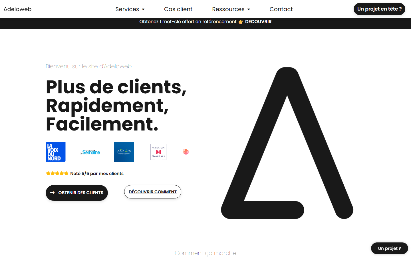Aperçu du site de Adelaweb