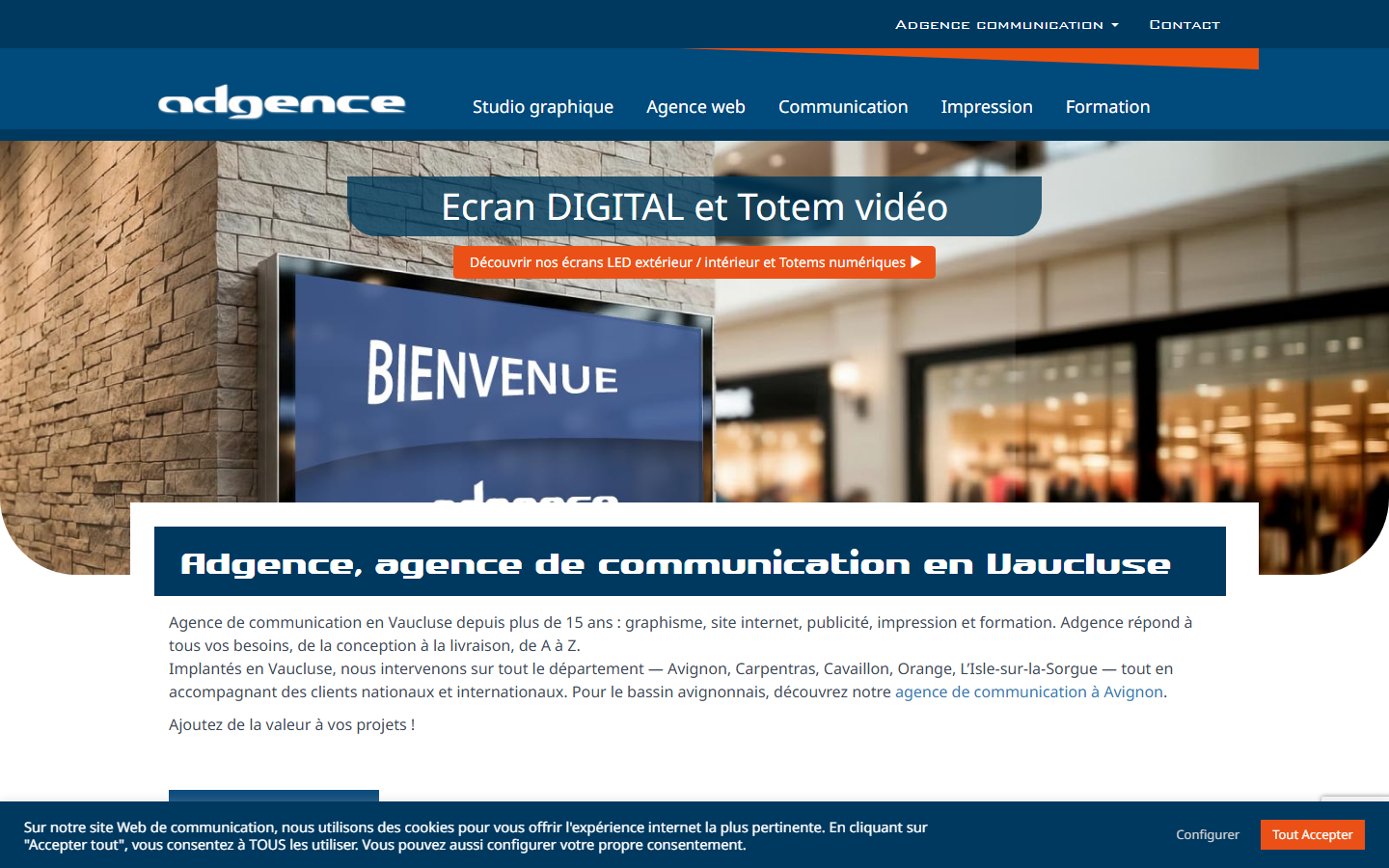 Aperçu du site de Adgence Communication