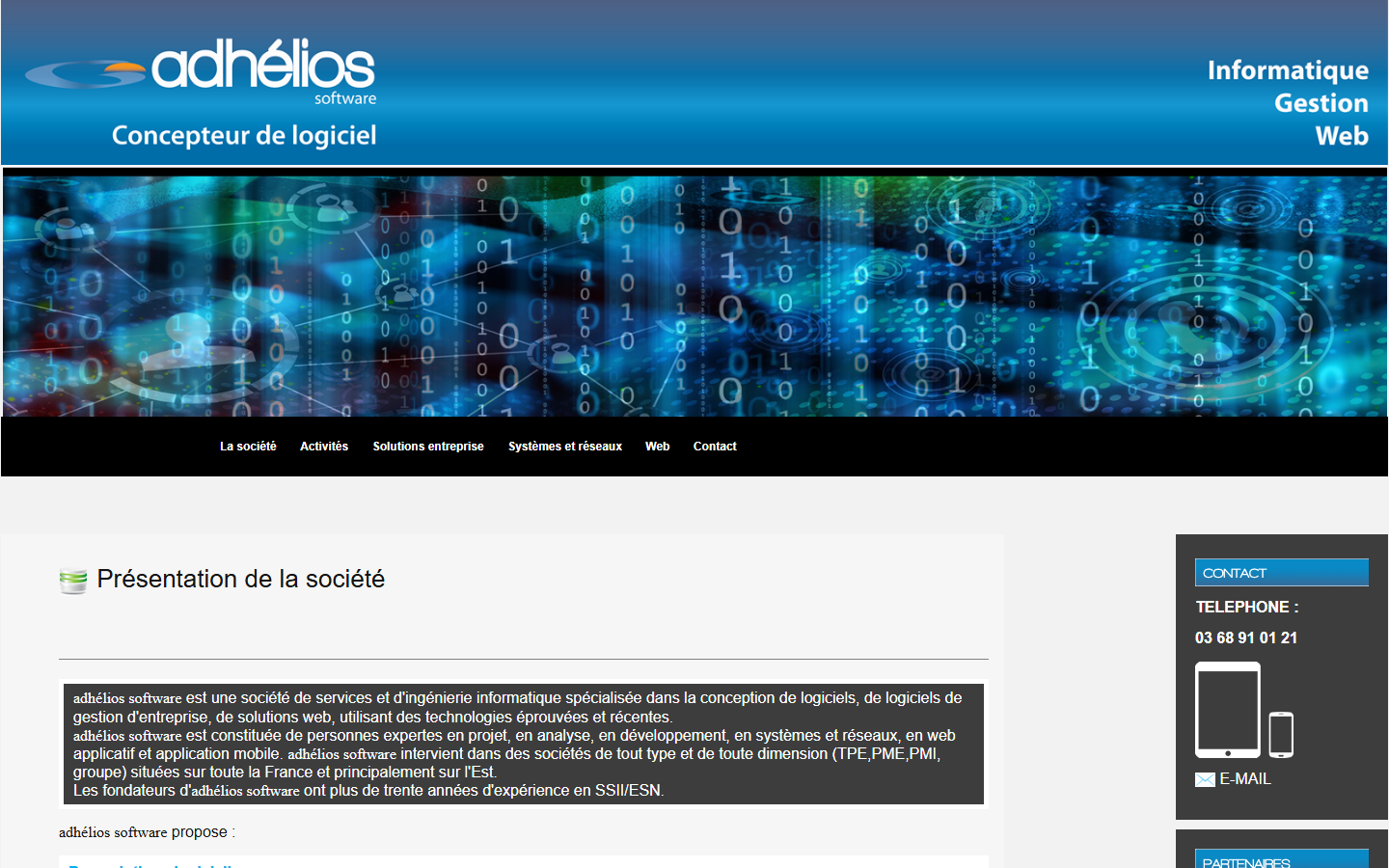 Aperçu du site de ADHELIOS