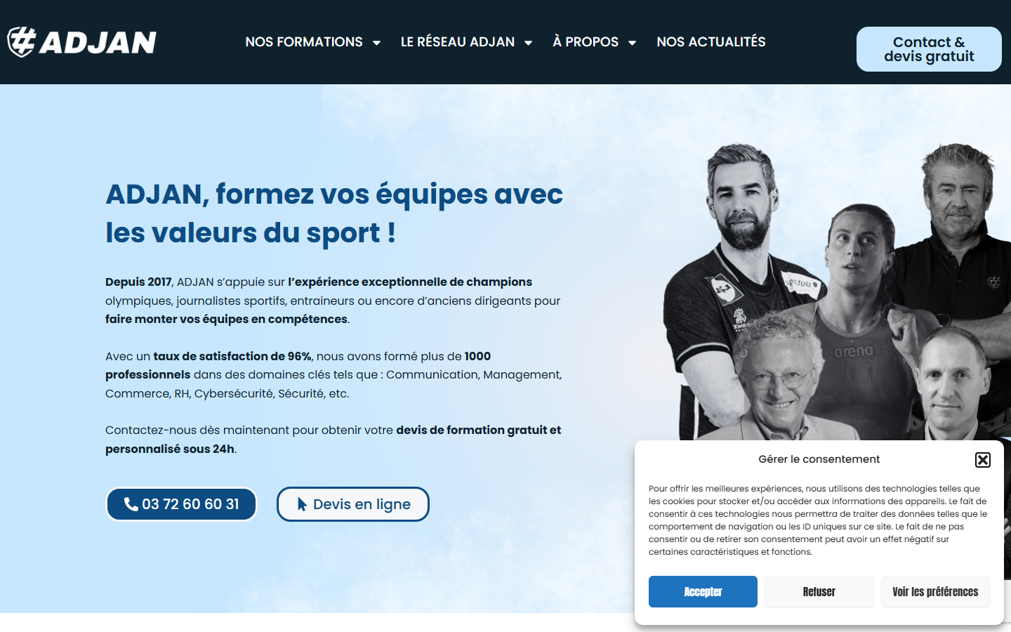 Aperçu du site de ADJAN BUSINESS SPORT