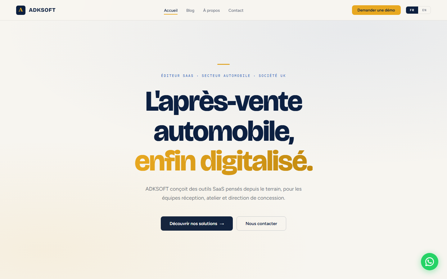 Aperçu du site de ADKSOFT
