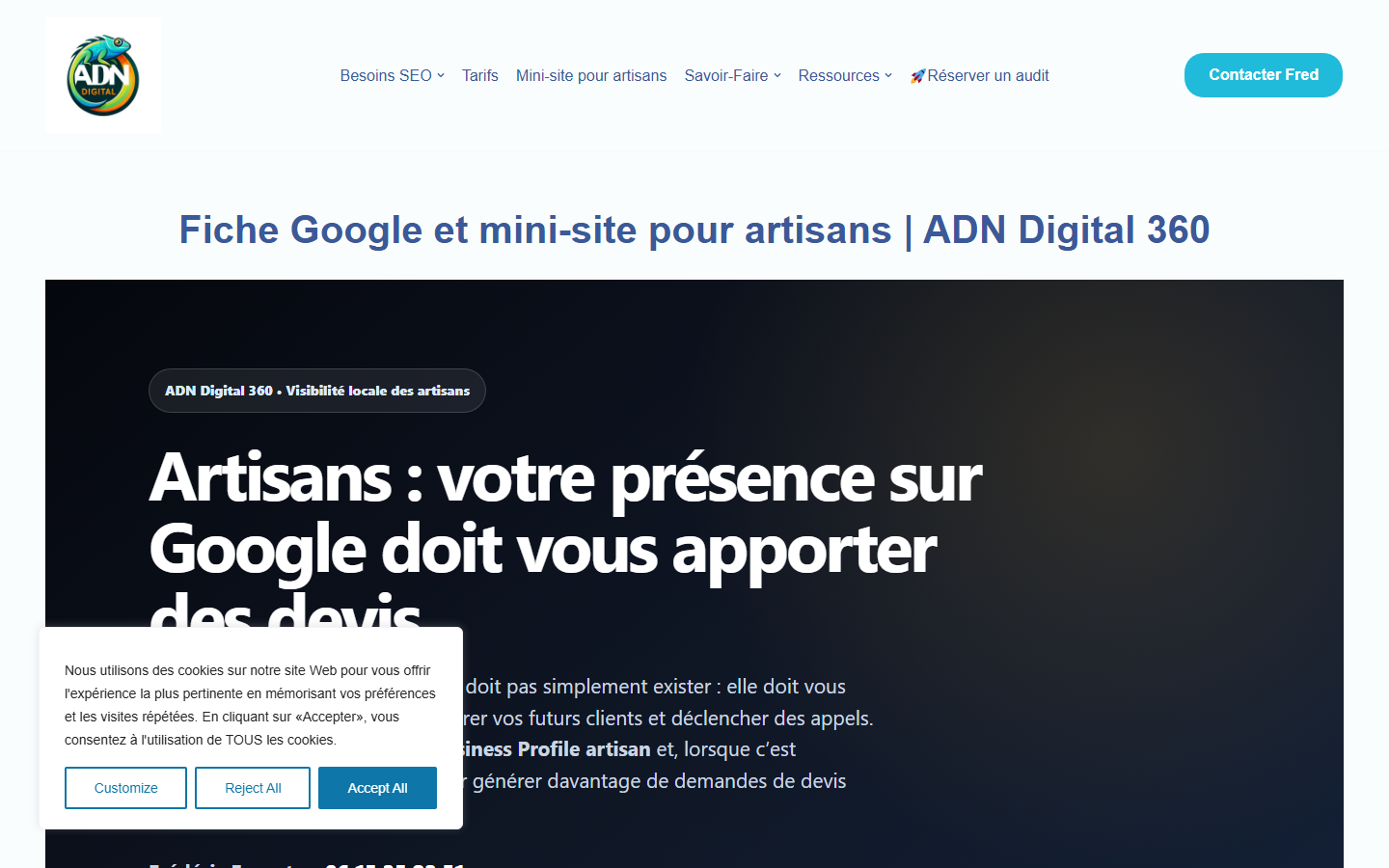 Aperçu du site de ADN DIGITAL