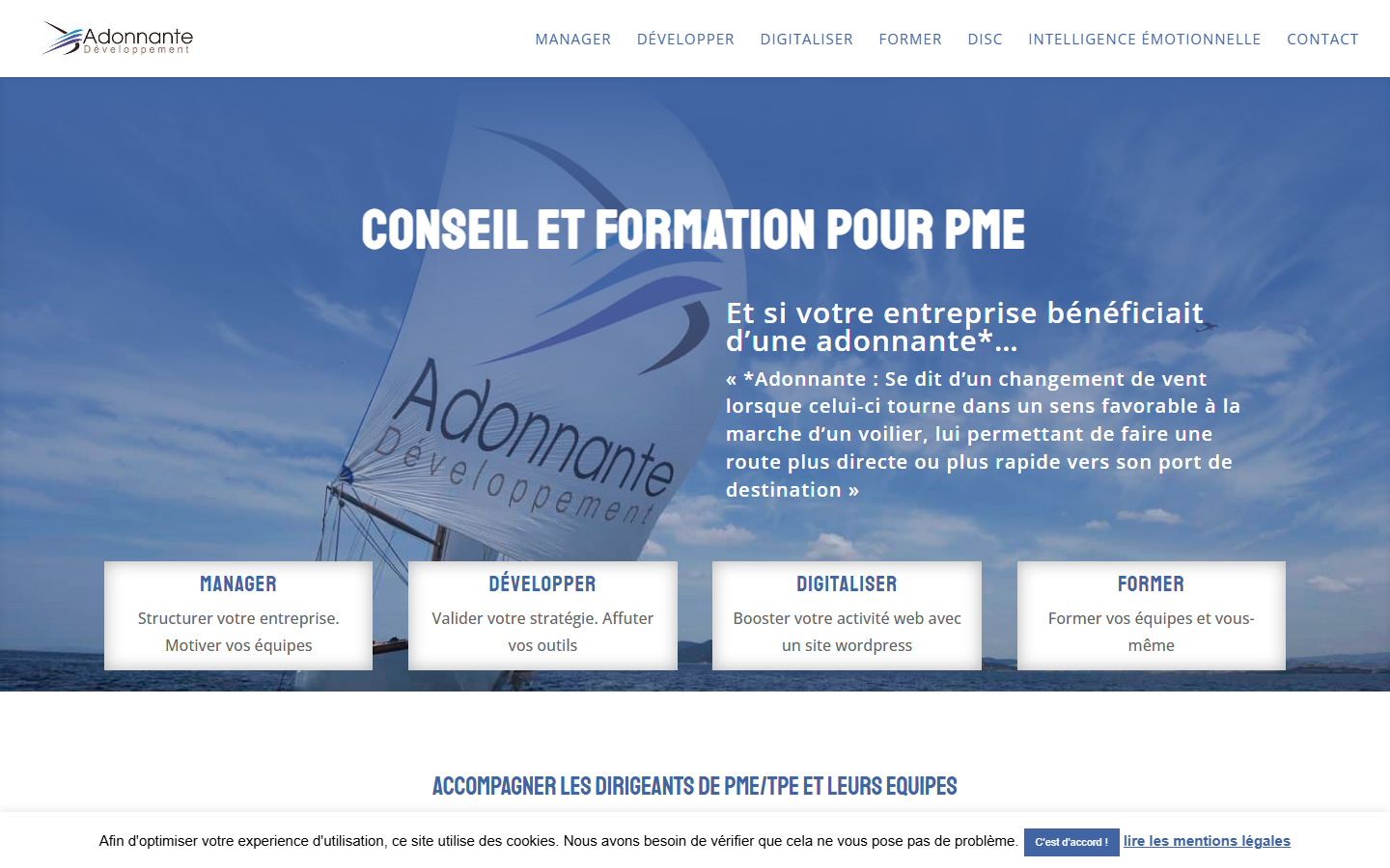 Aperçu du site de Adonnante Developpement