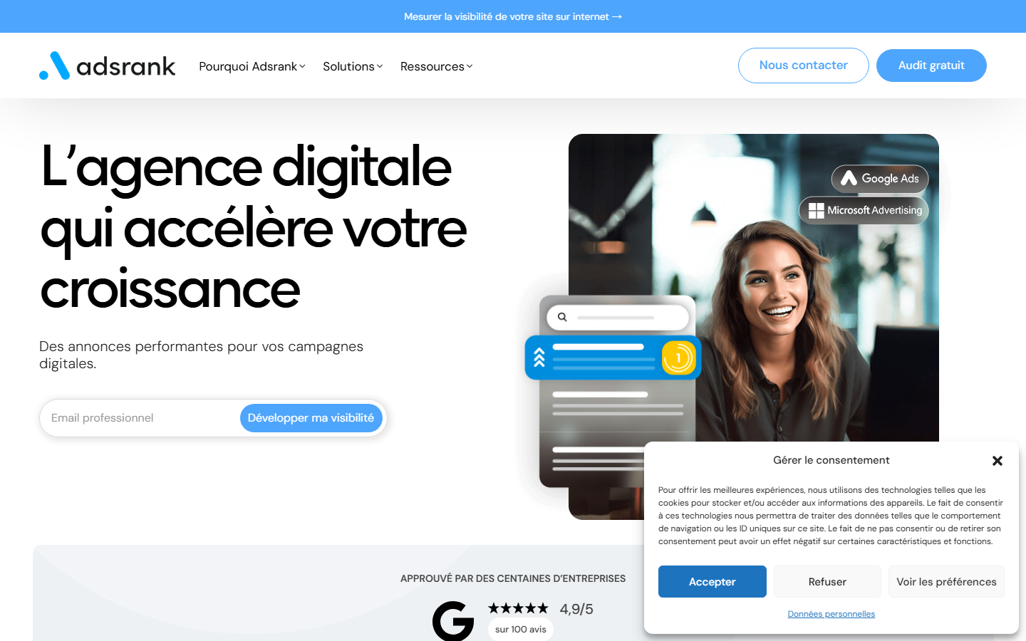 Aperçu du site de AdsRank