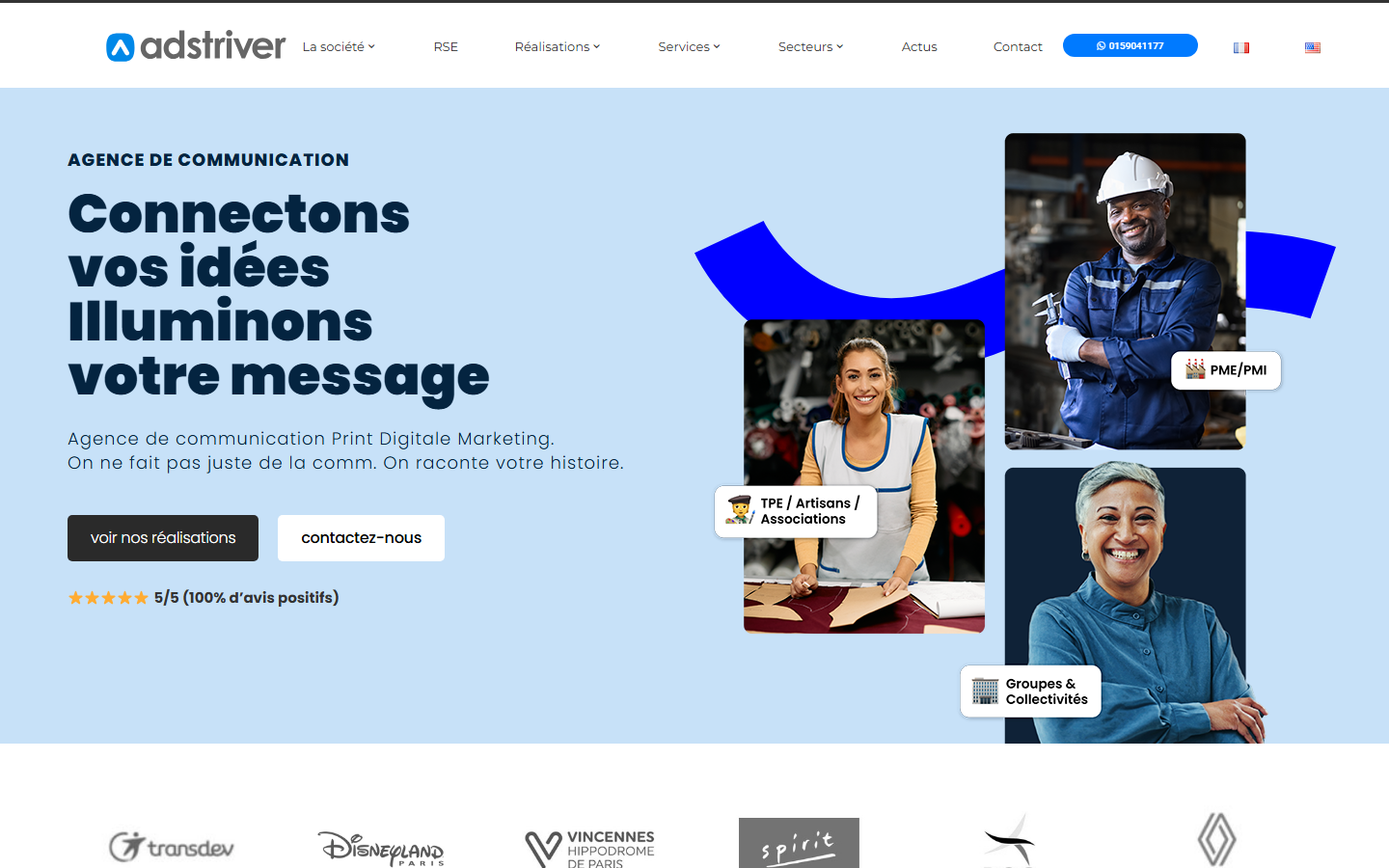 Aperçu du site de ADSTRIVER
