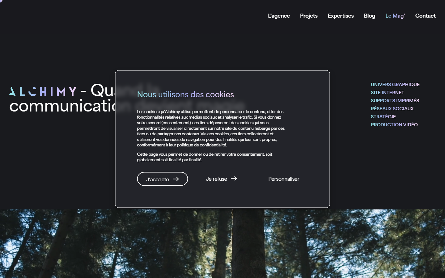 Aperçu du site de ALCHIMY COMMUNICATION