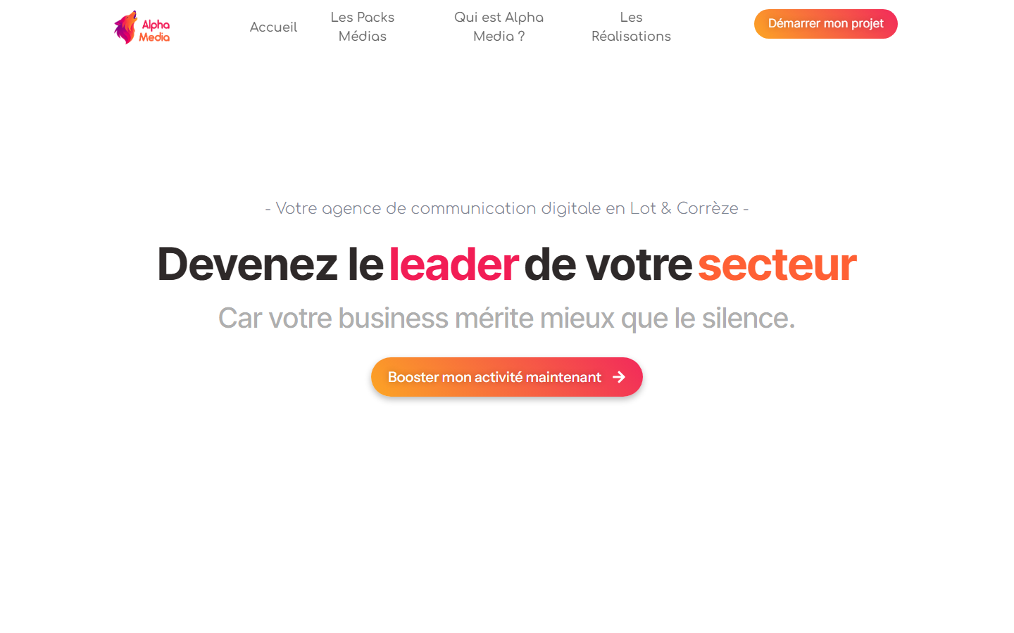Aperçu du site de Alpha Media