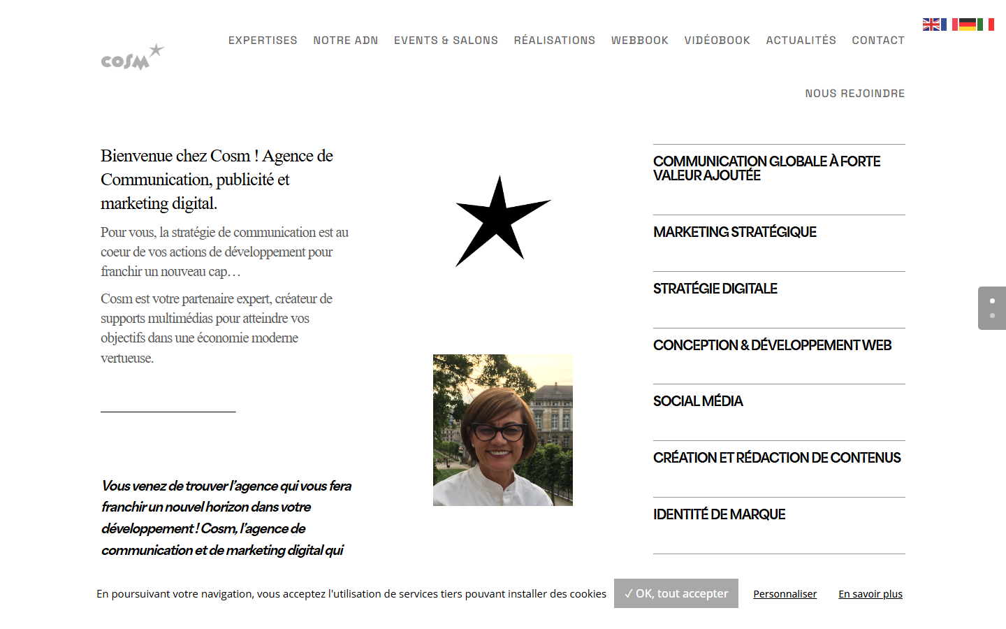 Aperçu du site de COSM