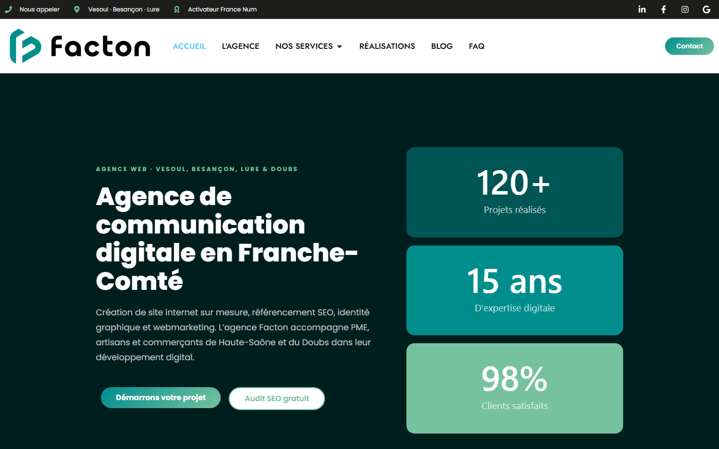 Aperçu du site de FACTON