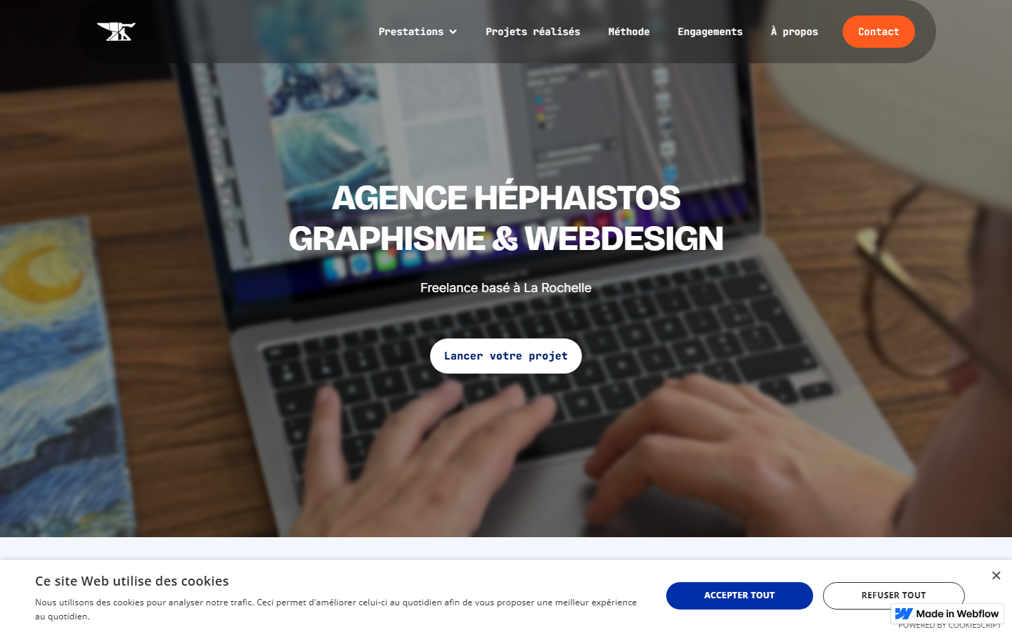 Aperçu du site de Agence Héphaistos