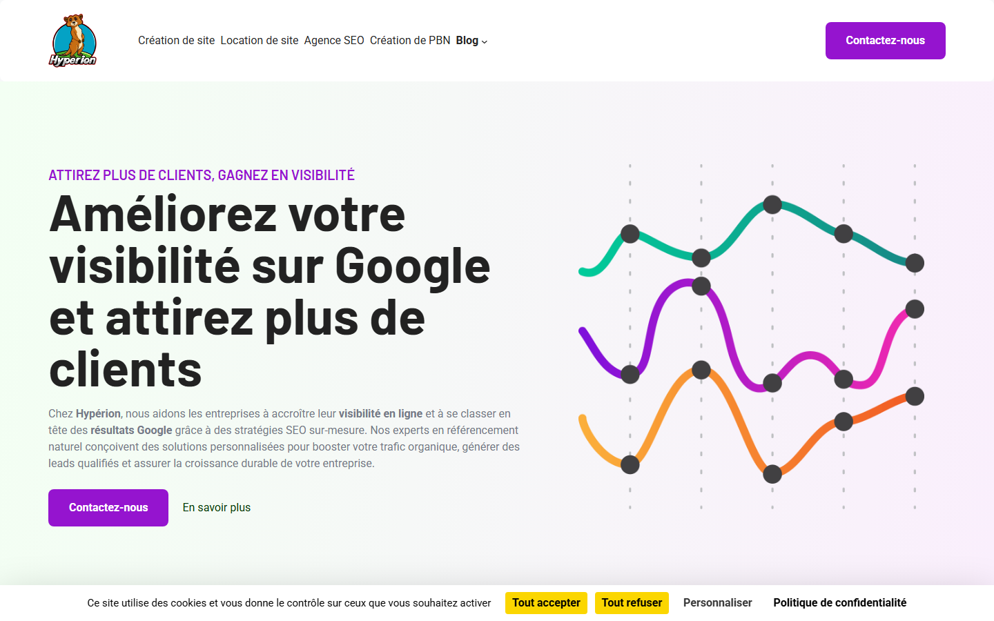 Aperçu du site de AGENCE HYPERION