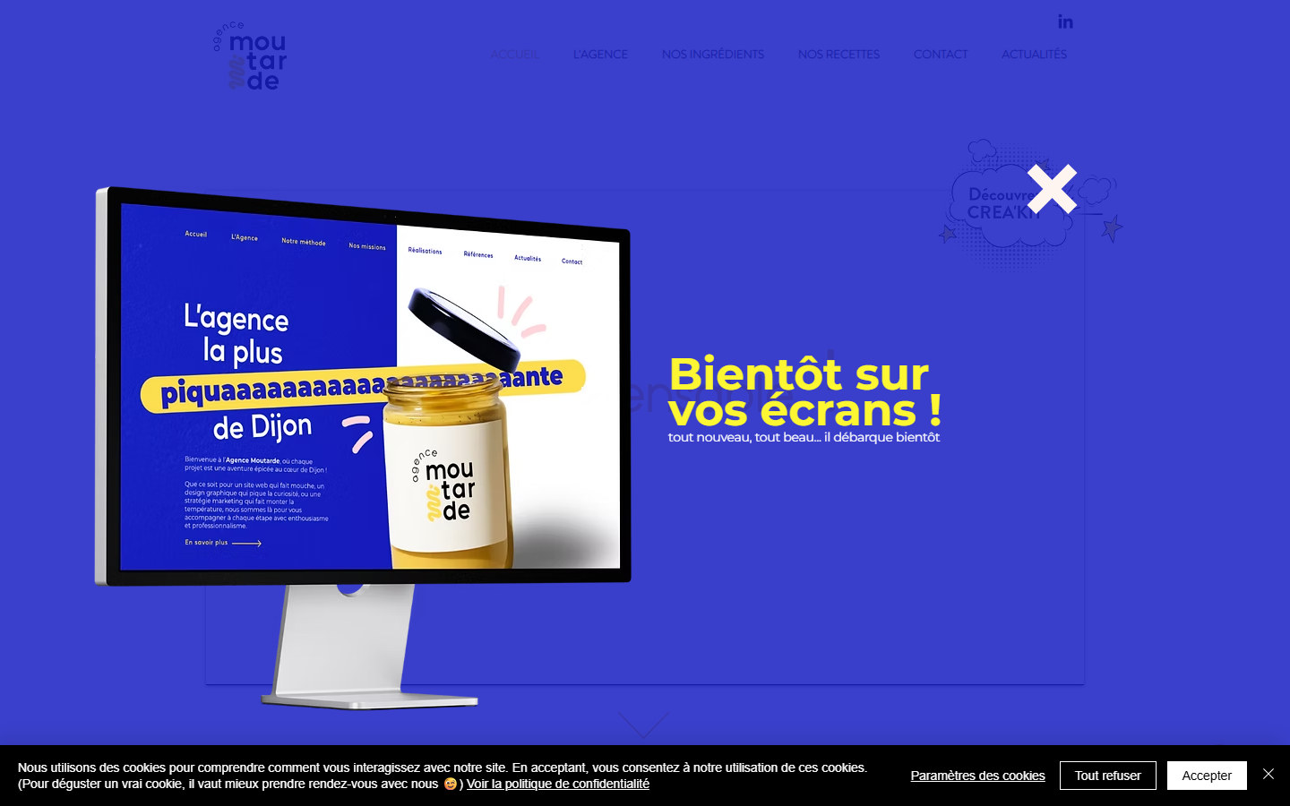 Aperçu du site de L'agence Moutarde