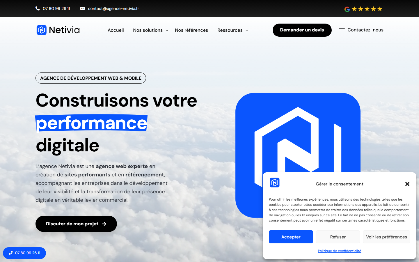 Aperçu du site de Agence Netivia